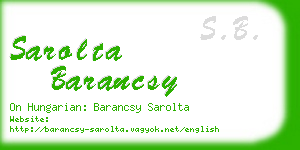 sarolta barancsy business card